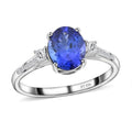 Certified & Appraised Rhapsody 950 Platinum AAAA Tanzanite and E-F VS Diamond Ring 4.35 Grams 2.85 ctw - Sticky add to cart bar