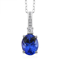 Certified & Appraised Rhapsody 950 Platinum AAAA Tanzanite and E-F VS Diamond Statement Pendant without Chain 2.75 ctw