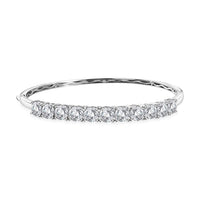 Moissanite (Rnd 6.5mm) Bangle Bracelet in Platinum Over Sterling Silver (6.50 In) 11.00 ctw