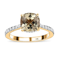 Doorbuster 14K Yellow Gold AAA Turkizite and G-H I3 Diamond Ring (Size 10.0) 2.80 ctw (Del. in 5-7 Days)