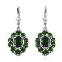 TLV Chrome Diopside Lever Back Earrings in Platinum Over Sterling Silver 5.30 ctw