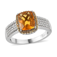 Premium Brazilian Fire Opal and Multi Gemstone Ring in Platinum Over Sterling Silver 2.60 ctw