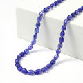 Certified & Appraised Rhapsody 950 Platinum AAAA Tanzanite Beaded Graduated Necklace 18 Inches with 2 Inch Extender 130.00 ctw - Sticky add to cart bar