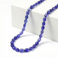 Certified & Appraised Rhapsody 950 Platinum AAAA Tanzanite Beaded Graduated Necklace 18 Inches with 2 Inch Extender 130.00 ctw