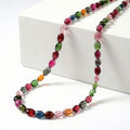 Certified & Appraised Iliana 18K Yellow Gold AAA Multi-Tourmaline Beaded Graduated Necklace 18 Inches with 2 Inch Extender 105.00 ctw - Sticky add to cart bar