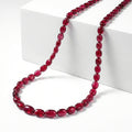 Certified & Appraised Rhapsody 950 Platinum AAAA Ouro Fino Rubellite Beaded Graduated Necklace 18 Inches with 2 Inch Extender 100.00 ctw - Sticky add to cart bar