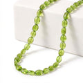 Certified & Appraised Luxoro 14K Yellow Gold AAA Peridot Beaded Graduated Necklace 18 Inches with 2 Inch Extender 130.00 ctw - Sticky add to cart bar