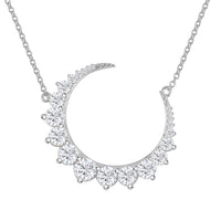 Lustro Stella Finest CZ Necklace (18-20 Inches) in Rhodium Over Sterling Silver 4.40 ctw