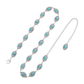 Constituted Blue Howlite Belt in Silvertone (32-45 Inches) 100.00 ctw - Sticky add to cart bar
