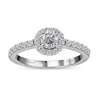 RHAPSODY IGI Certified 950 Platinum Diamond E-F VS Ring (Size 8.0) 4.70 Grams 1.00 ctw