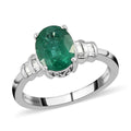 RHAPSODY 950 Platinum AAAA Kagem Zambian Emerald and E-F VS Diamond Ring 5.50 Grams 1.90 ctw - Sticky add to cart bar