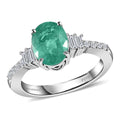 RHAPSODY 950 Platinum AAAA Ethiopian Emerald and E-F VS Diamond Solitaire Ring (Size 6.0) 5.40 Grams 1.90 ctw - Sticky add to cart bar