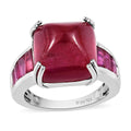 Niassa Ruby (FF) Ring in Platinum Over Sterling Silver (Size 10.0) 17.00 ctw - Sticky add to cart bar