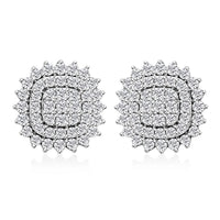 14K Yellow Gold H SI3 Diamond Floral Earrings 1.00 ctw
