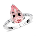 Luxoro 14K White Gold AAA Palmeiras Pink Morganite and I2 Diamond Ring 2.85 ctw - Sticky add to cart bar