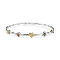 Modani 14K White Gold SI-SI2 Multi Diamond Bangle Bracelet (7.00 in) Total Metal Weight (6.20 g) Including Titanium Spring weight 0.60 g 0.95 ctw