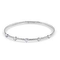 Modani E-F VS Diamond 1.00 ctw 7 Inch Bangle Bracelet in 18K White Gold With Total Metal Weight (8.20 g) Including Titanium Spring weight 0.60 g, Diamond Jewelry, Anniversary Gift For Her