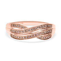 Natural Champagne Diamond Classic Infinity Ring in Sterling Silver