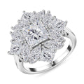 Moissanite Ring in Platinum Over Sterling Silver 5.15 ctw (Del. in 7-10 Days) - Sticky add to cart bar