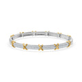 Moissanite Bangle Bracelet in Vermeil YG and Platinum Over Sterling Silver (7.50 In) 2.15 ctw - Sticky add to cart bar