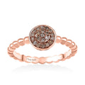 Natural Champagne Diamond 0.15 ctw Ring in Vermeil Rose Gold Over Sterling Silver (Size 10.0) - Sticky add to cart bar