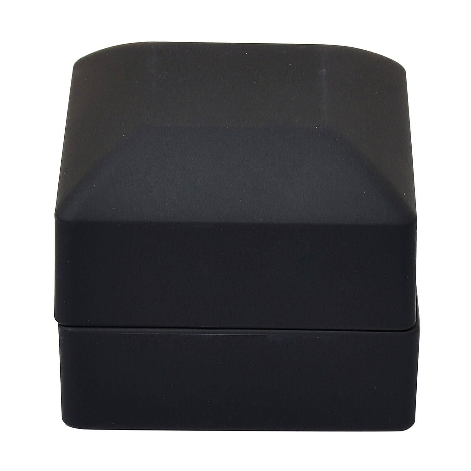 Black Solid Luxurious Polish Ring Jewelry Box with LED Light (Can Hold 1 up to 2 Rings) (2.5"x2.4"x2")