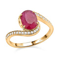 Certified & Appraised Luxoro 14K Yellow Gold AAA Mozambique Ruby and G-H I2 Diamond Ring 2.00 ctw - Sticky add to cart bar