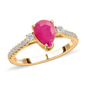 Certified & Appraised Luxoro 14K Yellow Gold AAA Montepuez Ruby and G-H I2 Diamond Ring (Size 10.0) 1.75 ctw - Sticky add to cart bar