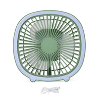 Green 2-in-1 Table LED Lamp and Desktop Fan With Type-c USB and 3 Speed Mode (5V/1.5A, 18650 Battery)