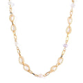 Multi Color Freshwater Pearl and Austrian Crystal Necklace 20 Inches in Goldtone - Sticky add to cart bar