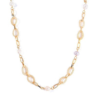 Multi Color Freshwater Pearl and Austrian Crystal Necklace 20 Inches in Goldtone