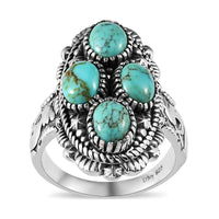 Artisan Crafted Blue Moon Turquoise Ring in Sterling Silver (Size 7.0) 2.80 ctw