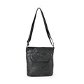 Black Color Patch Work Sheep Leather Crossbody Bag (10"x8.5"x2.75'') with Adjustable Shoulder Strap - Sticky add to cart bar