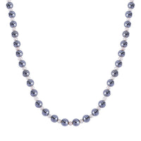 Terahertz and White Freshwater Pearl Beaded Necklace 20 Inches in Rhodium Over Sterling Silver 215.50 ctw