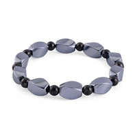 Terahertz and Shungite 90.40 ctw Barrel & Beaded Stretch Bracelet