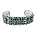 Santa Fe Style Turquoise Bracelet in Sterling Silver (6.50 In) 40.00 ctw - Sticky add to cart bar