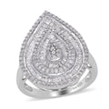 Doorbuster Diamond Ring in Platinum Over Sterling Silver (Size 10.0) 1.00 ctw - Sticky add to cart bar