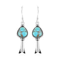 Santa Fe Style Mojave Turquoise Earrings in Sterling Silver 4.00 ctw - Sticky add to cart bar