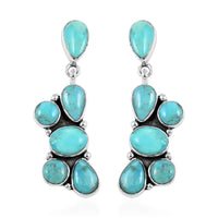 Santa Fe Style Turquoise Earrings in Sterling Silver 5.00 ctw