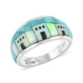 Santa Fe Style Turquoise Ring in Sterling Silver (Size 10.0) 2.00 ctw - Sticky add to cart bar