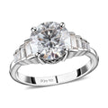 Moissanite Ring in Platinum Over Sterling Silver 3.00 ctw - Sticky add to cart bar