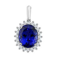 Certified & Appraised Rhapsody 950 Platinum AAAA Tanzanite and E-F VS Diamond Pendant without Chain 4.50 ctw