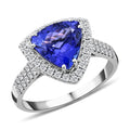 Certified & Appraised Rhapsody 950 Platinum AAAA Tanzanite and E-F VS Diamond Ring 7.45 Grams 4.15 ctw - Sticky add to cart bar