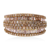 Natural Champagne Diamond Ring in Vermeil Rose Gold Over Sterling Silver (Size 10.0) 2.00 ctw