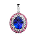 Certified & Appraised Rhapsody 3.75 ctw AAAA Tanzanite, Pink Spinel and E-F VS Diamond Pendant without Chain in 950 Platinum - Sticky add to cart bar