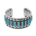 Constituted Blue Howlite 4.00 ctw Cuff Bracelet in Silvertone (7.50 In) - Sticky add to cart bar