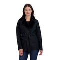 Baccini Black Faux Leather and Fur Jacket - S - Sticky add to cart bar