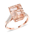 Doorbuster Certified & Appraised Iliana 18K Rose Gold AAA Marropino Morganite and SI Diamond Ring 4.40 Grams 7.20 ctw - Sticky add to cart bar