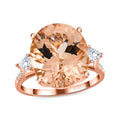 Doorbuster Certified & Appraised Iliana 18K Rose Gold AAA Marropino Morganite, Diamond (SI) (0.26 cts) Ring (Size 6.0) 8.00 ctw - Sticky add to cart bar