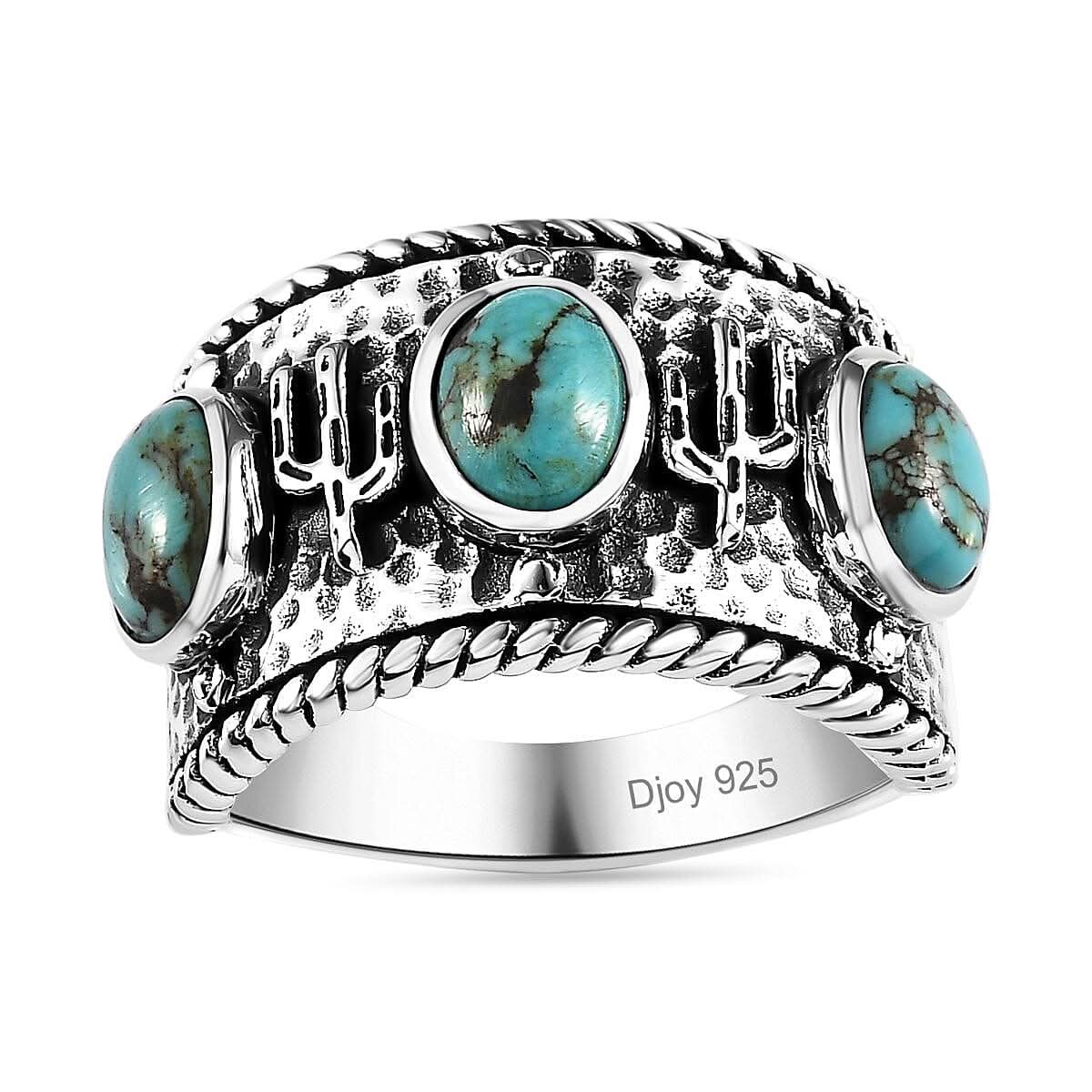 Artisan Crafted Blue Moon Turquoise Ring in Sterling Silver (Size 10.0) 2.15 ctw